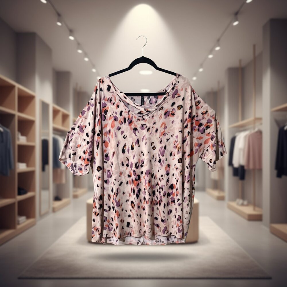 Plus Size Glitzy Girlz Leopard Print Top